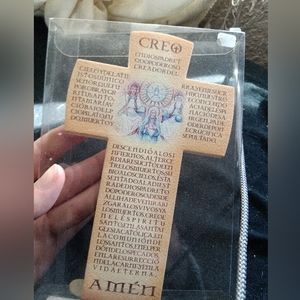 Ceramic cross with Spanish prayers